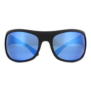 Polaroid Wrap Mens Matte Black Blue Polarise Lunettes de soleil