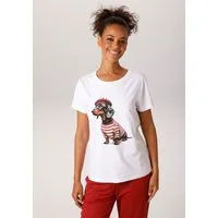 Aniston CASUAL T-Shirt mit Dackel oder Mops bedruckt - du hast die Wahl