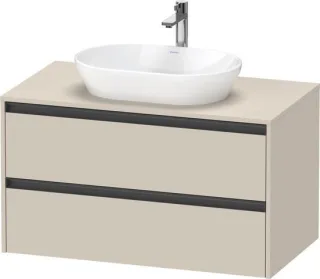 Duravit Ketho.2 Konsolenwaschtischunterbau wandhängend Taupe Supermatt 1000x550x568 mm - K2489608383 K24896083830000