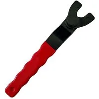 Trade-Shop Zweilochschlüssel Stirnlochschlüssel verstellbar 10mm - 40mm für Flex Winkelschleifer (1 St), Länge: ca. 190mm / mit rutschfestem, gummiertem Griff