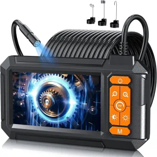 ZCF P410 Industrial Endoscope 4.3 Inch IPS Screen 1080P HD 8mm Camera IP67 Waterproof 2600mAh 2X Zoom Hard Cable Inspect