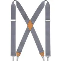 LuxusKollektion Hosenträger Hosenträger Herren Damen X Form 35mm 4 Metall Clips Grau