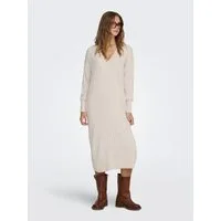 ONLY Strickkleid ONLNEW TESSA L/S MIDI V DRESS mit tiefem V-Ausschnitt mit breiter Blende