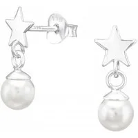ALEXANDER YORK Paar Ohrstecker STERN und PERLE, 2-tlg., 925 Sterling Silber