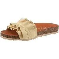 VERBENAS Rocio Roda Pantolette Sommerschuh, Flat mit geschwungenen Laschenstoff