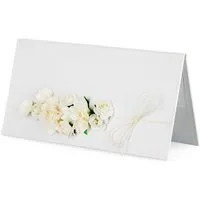 partydeco Grußkarten, Elegantes Hochzeitskarten Etui für Geldgeschenke 19,5x10,5cm perlweiß