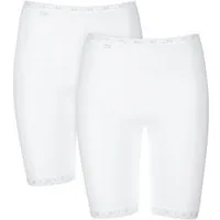 sloggi Lange Unterhose Basic+ (2er Pack) Spitzenbesatz, weiche Nähte, Baumwollmischung