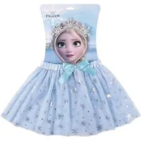 Disney Frozen Echthaar-Extension Tutu mit Krone 2 Tlg.- Kostüm zubehör für Kinder