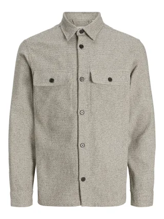 JACK&JONES - JPRRAYLE MELANGE SOLID L/S OVERSHIRT SN - Gr. - XXL
