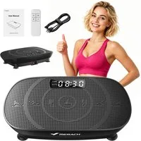 MERACH Vibrationsplatte Mini-Vibrationsplattform mit LED-Display, 100 W, 10 Intensitätsstufen, mit Fernbedienung, für Ganzkörpertraining zu Hause, bis 150 kg