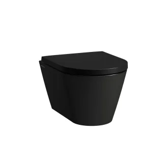 LAUFEN Wand-Tiefspül-WC Kartell 490x370, spülrandlos Ausführung kurz schwarz matt H8203337160001