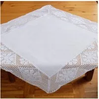 matches21 HOME & HOBBY Tischdecke Tischdecke JANA feine Häkelkante Landhausstil Polyester 85 x 85 cm (1-tlg), Pflegeleicht & waschbar bei 30 °C