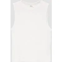 s.Oliver Muskelshirt T-Shirt Verkürztes Slim-Fit-Top mit Rippstruktur