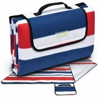 Picknickdecke XXL Picknickdecke Wasserdicht Isoliert Bella, 200x200cm, Blau, Beautissu, Strandmatte Outdoor Decke für Camping Wandern Reisen Schwimmbad