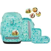 ergobag Schulranzen Schulranzen-Set PACK ReitBärtraum 6-teilig (6-teilig), ergonomisch, höhenverstellbar, Your-Size-System