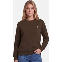U.S. Polo Assn. Rundhalspullover USZoee – Damen Sweatshirt mit Rundhalsausschnitt Weiche Baumwollmischung, femininer Schnitt und Logo-Stickerei