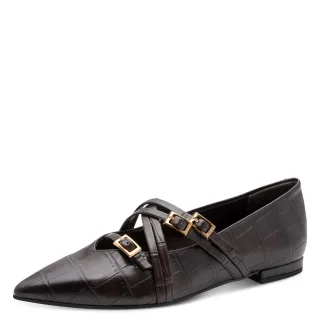Tamaris - Da.-Ballerina mocca croco - Gr. - 36