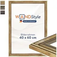 WANDStyle Einzelrahmen H450, Goldener Bilderrahmen 40x60 Holz, Vintage Bilderrahmen Gold 40x60 cm