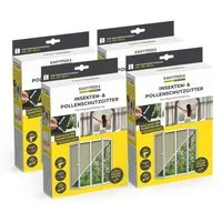 EASYmaxx Insektenschutz-Fensterrahmen Insect Protect Insekten- & Pollenschutzgitter 150 x 130 cm, (4-St), Moskitonetz zuschneidbar, Einfache Montage mit 12 Magneten