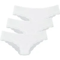 LASCANA Slip (3er-Pack) aus elastischer Baumwolle mit zarter Spitze