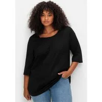Sheego T-Shirt 3/4-Arm-Shirt 3/4-Arm mit Rundhalsausschnitt, gerade Schnittform 