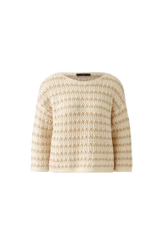 Oui - Pullover white camel - Gr. - 44