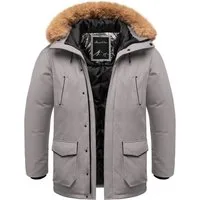 Amaci&Sons Winterjacke NORWALK Winterjacke Herren Gefütterte Dicke Glanz Winter Jacke Mantel Parka mit Kapuze