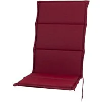 Sun Garden Hochlehnerauflage Hochlehner Elba 50318-300 dunkelrot 121x50x4 cm Sun Garden, (1 St), Halteband verstellbar mit Bindebändern