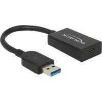 USB 3.2 Gen 2 Adapter, USB-A Stecker > USB-C Buchse schwarz, 15cm