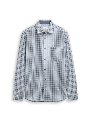 Tom Tailor - Regular Fit Hemd mit Karomuster mint white small check - Gr. - XXXL