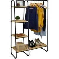 relaxdays Kleiderständer Garderobe mit Regal