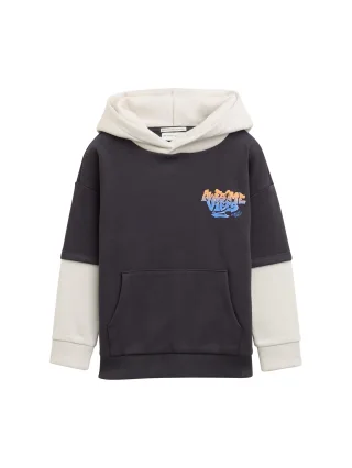 tom tailor kids - Hoodie Sweatshirt im 2-in-1-Look coal grey - Gr. - 92/98