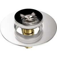 Sanilo Waschbeckenstöpsel Pop-Up Cool Cat, hochwertig, universell, mit Motiv, 100% wasserdicht