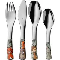 WMF Kinderbesteck Waldfreunde (4-tlg), 1 Personen, Cromargan® Edelstahl Rostfrei 18/10, ab 3 Jahren, hygienisch, säurefest