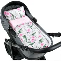 Kinderdecke BABYLUX Babydecke MINKY 2Set Kuscheldecke Decke 75 x 60cm Kinderwagen, BabyLux, MP110 - Rosa + Blumen