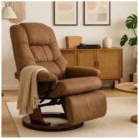abc HOME Sessel braun, Fernbedienung, elektrisch, Massage, Liegefunktion