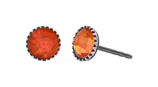 konplott - Ohrstecker mit Schmuckstein orange