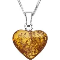 OSTSEE-SCHMUCK Kette mit Anhänger Ostsee-Schmuck Kette mit Anhänger Herz 16 mm (2-tlg)