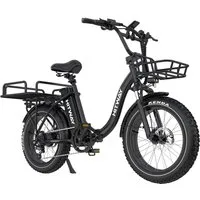 HITWAY E-Bike Cityrad 20*4,0 zoll Lasten-Elektrofahrrad mit 48V27Ah Akku bis 110-150km, 7 Gang shimano, Kettenschaltung, E-Klapprad mit 2 Körben, NFC,APP, StVZO