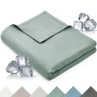 Blumtal Kühldecke, Grün, Textil, 200x230 cm, Oeko-Tex® Standard 100, Wohntextilien, Decken, Kuscheldecken