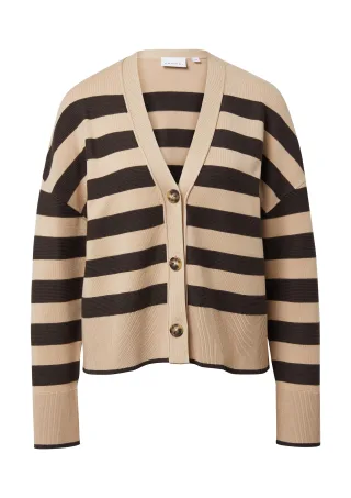 comma - Strickjacke beige/schwarz - Gr. - 40
