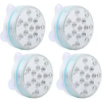 shop'n smile ideoon Pool-Lampe Multicolor LED Unterwasserleuchte Poolbeleuchtung Saugnäpfe Timer IP68, LEDs, 15 LEDs je Leuchte, wasserdicht, dimmbar & per Fernbedienung steuerbar