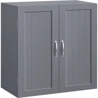 Yaheetech Hängeschrank Badkommode mit 2 Türen & Höhenverstellbarem Einlegeboden Badezimmerschrank Wandschrank Küchenschrank