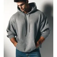 RMK Kapuzenpullover Herren Hoodie Pullover Langarmshirt Oversize mit 2 Taschen in Unifarbe