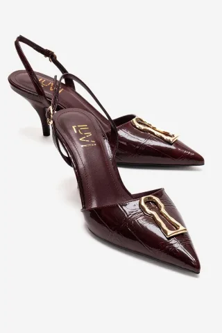 Yvella Schnalle Spitzer Zehenbereich Stiletto Pumps