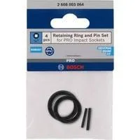 Set Haltering und Stift, für PRO Impact Steckschlüssel 1/4", Sicherung schwarz, 4-teilig