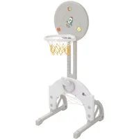 Joyz Basketballkorb 3in1 Basketballständer höhenverstellbar mit Fußballtor & Ringwurfspiel, Spielplatz für Kinder Sportspielzeug In-/Outdoor inkl. Bälle Wurfringe