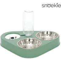 SNOEKIE Trinkautomat Snoekie automatischer Wasserspender mit drei Schüsseln – klein