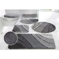 OTTO home Badematte Josie, Badvorleger, Badezimmer Teppich, Höhe 20 mm, rutschhemmend beschichtet, schnell trocknend, strapazierfähig, fußbodenheizungsgeeignet, Polyester, rund, Badteppich, Badematten, rechteckig, rund & als 3-tlg. Set erhältlich