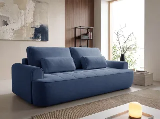 Sofa 3-Sitzer mit Schlaffunktion HUNTER in Stoff Cloud Blau